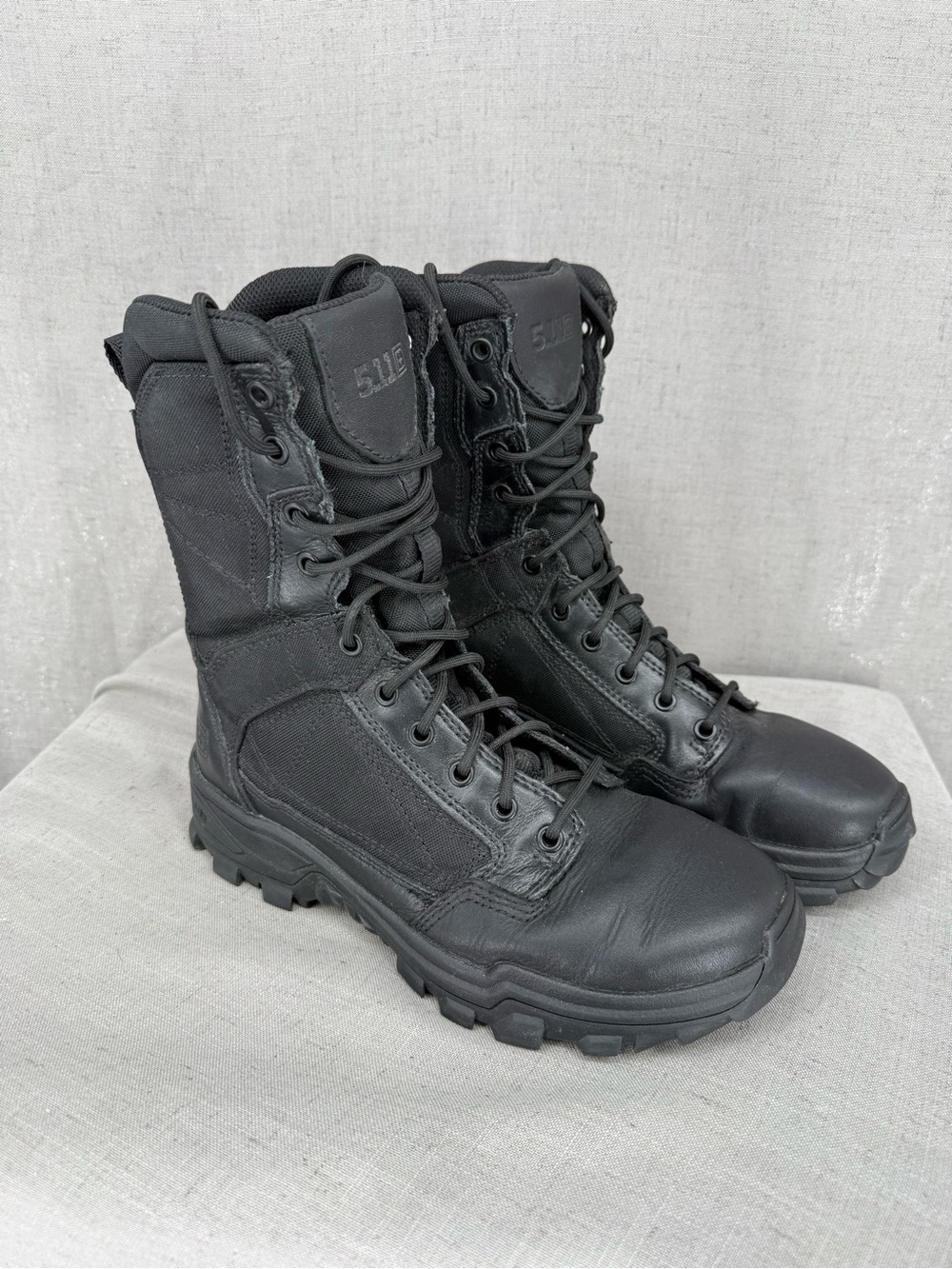 5.11 Tactical Boots Mens 7.5 Speed 3.0 Urban Black Leather Canvas Workwear Zip